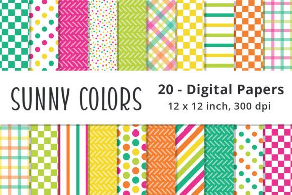 Brighten Your Designs with Sunny Colored Digital Paper Backgrounds