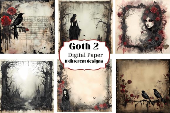 Dark Textures: Unlocking Creativity with Goth Gothic Digital Paper Backgrounds #2