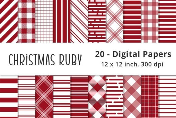 Deep Red Stripes: A Digital Paper Pack for Holiday Design