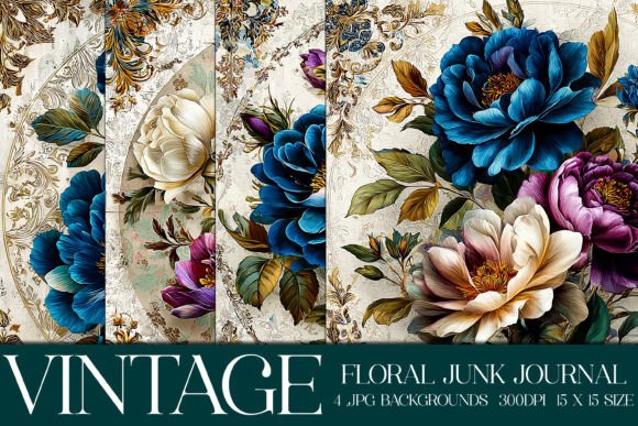 Elegant Floral Backgrounds, S16: Vintage Charm for Modern Projects