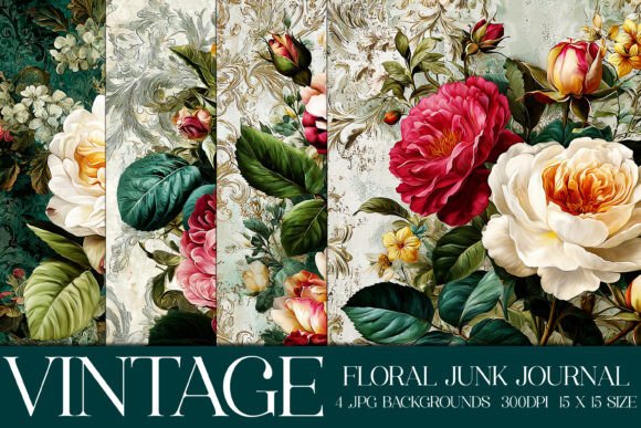 Elegant Floral Backgrounds, S17: Vintage Charm for Modern Makers
