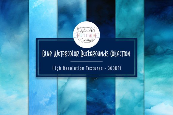 Elevate Your Designs with Blue Watercolor Backgrounds
