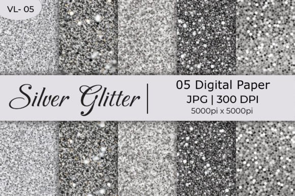 Elevate Your Projects with Silver Shiny Glitter Paper Backgrounds