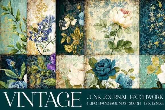 Explore Junk Journal Patchwork Backgrounds S13