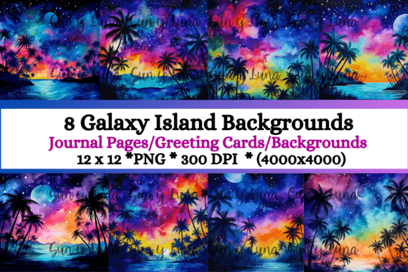 Galaxy Tropical Island Backgrounds: A Celestial Escape for Your Projects