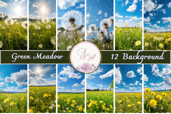 Green Meadow and Blue Sky Backgrounds: A Designer's Go-To Asset