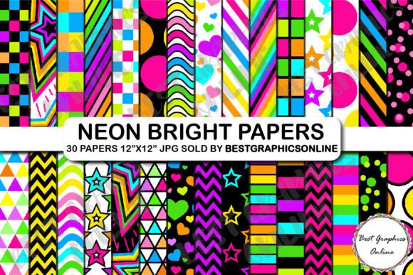 Neon Bright Digital Backgrounds Papers: Elevate Your Designs