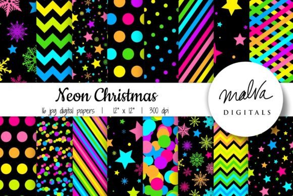 Neon Christmas Patterns Backgrounds: A Bold Holiday Glow