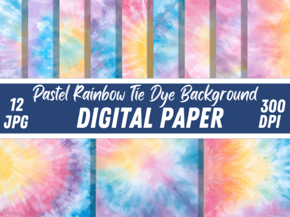 Pastel Rainbow Tie Dye Paper Backgrounds: A Vibrant Design Asset