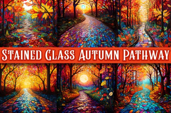 Stained Glass Autumn Pathway Backgrounds: A Designer's Guide