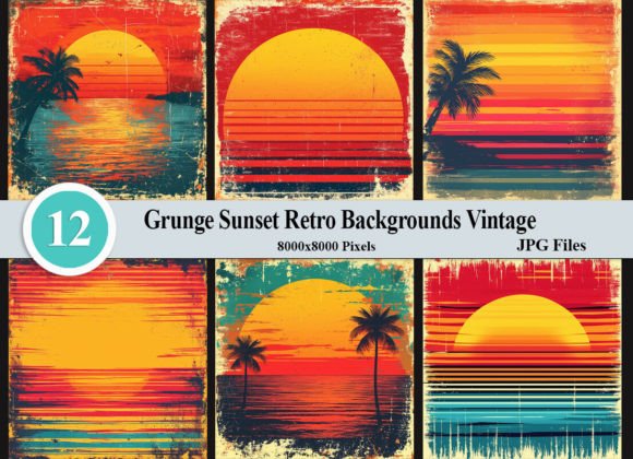 Timeless Appeal: Using Grunge Sunset Retro Backgrounds Vintage