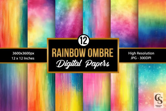 Unlock Vibrant Projects with Bright Rainbow Ombre Backgrounds